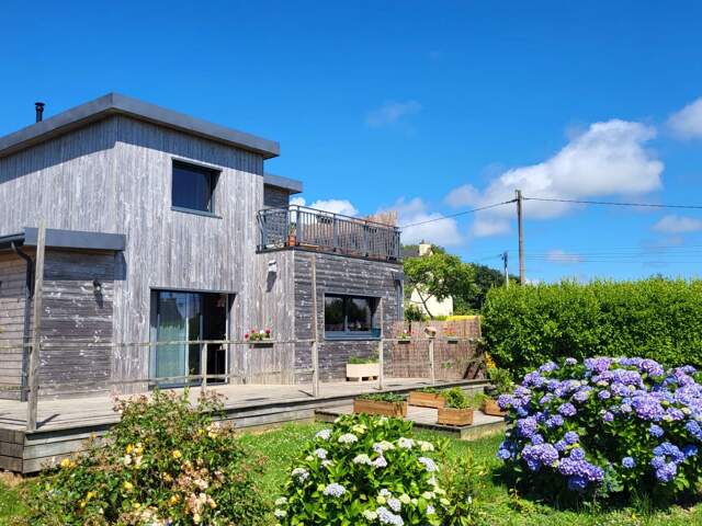 Maison contemporaine VUE MER ossature bois  PLAIN-PIED à vendre 6 pièces TELGRUC SUR MER (29) — photo du bien