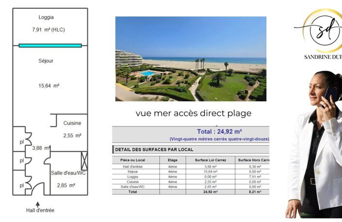 Pied a terre face à la mer -accès direct plage -terrasse -parking privé - piscine — photo 3