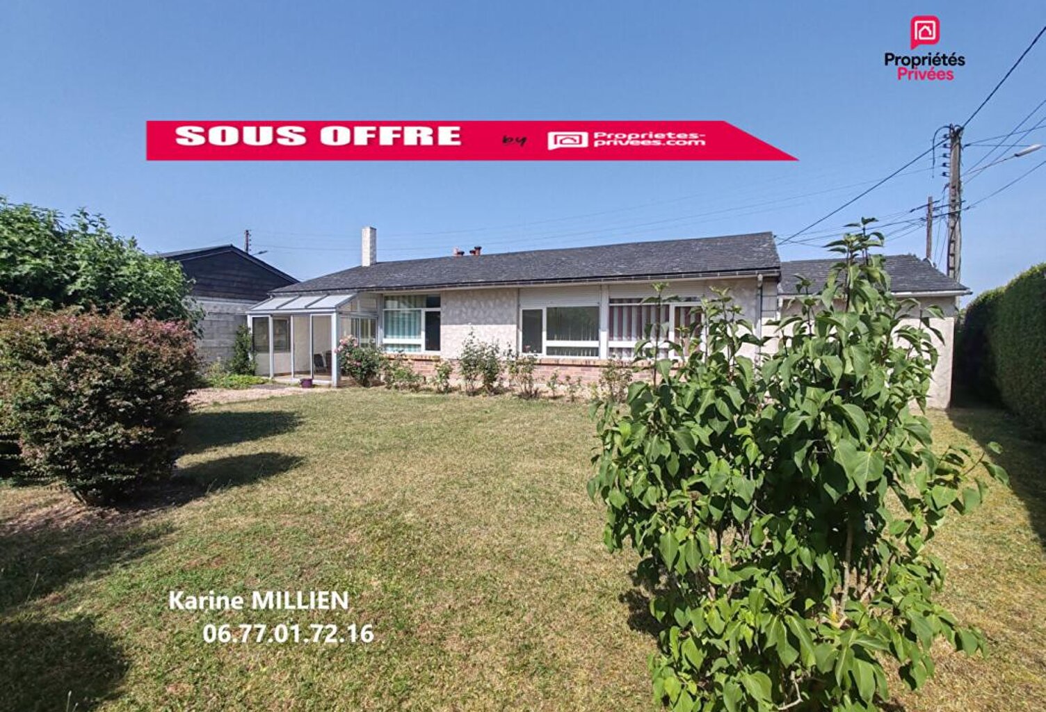 EZY SUR EURE 27530 Maison de PLAIN-PIED - 3 chambres - 2 garages - Appentis - Terrain - 175000  HAI — photo 1