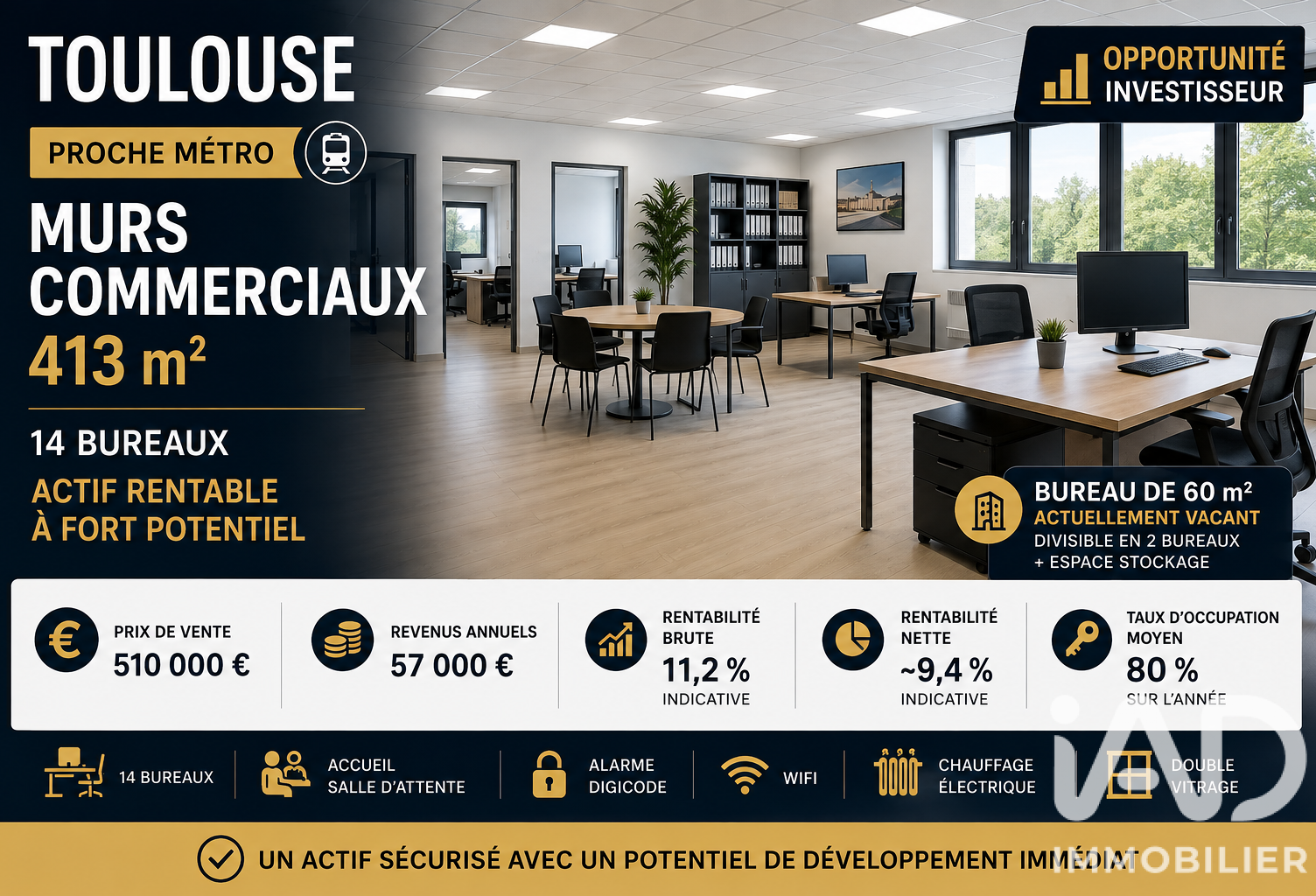 Vente Boutique/Local commercial 413 m&sup2; — photo 1