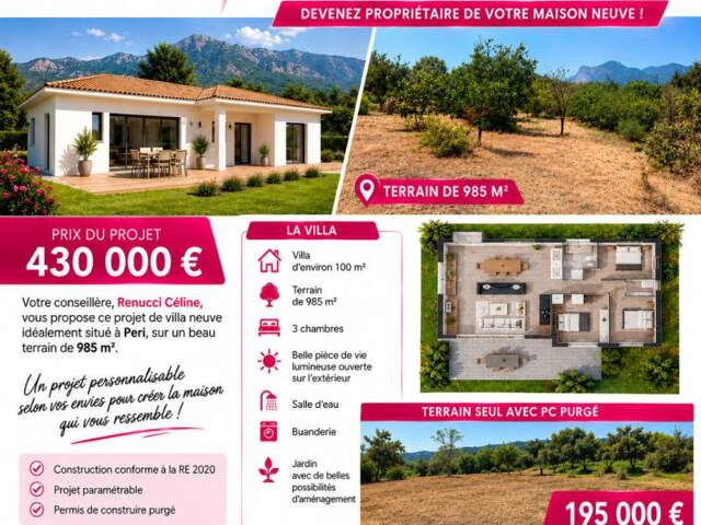 Terrain à Peri de 985 m2 avec PC purgé — photo du bien