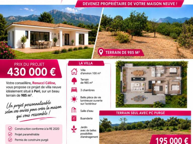Terrain à Peri de 985 m2 avec PC purgé — photo 1