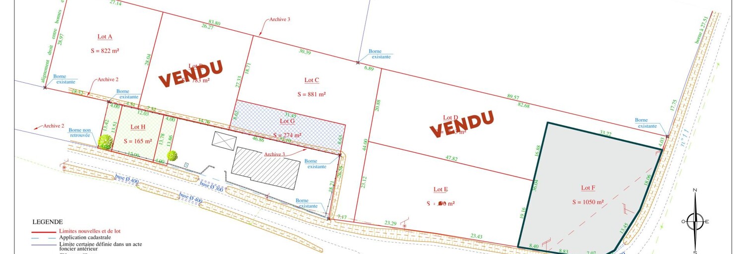 Terrain  1050 m² à vendre à Gauriaguet (33240)