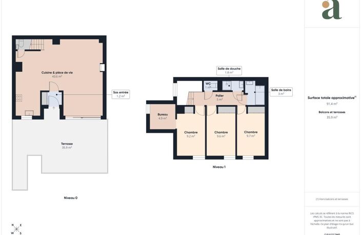 Duplex 90m2 avec grande terrasse 36m2 en vente à Paris 20e — photo 3