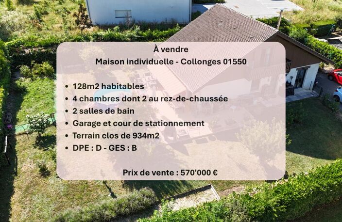 Maison individuelle 128 m² - 4 chambres avec terrain et garage - Collonges (01550) - Pays-de-Gex — photo 2