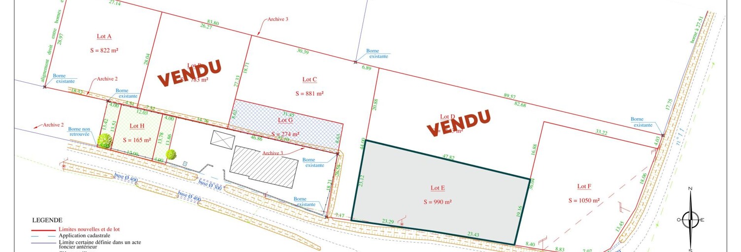 Terrain  990 m² à vendre à Gauriaguet (33240)