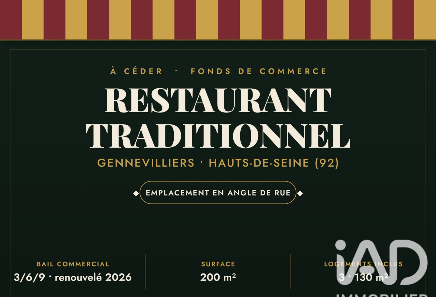 Vente Restauration rapide 210 m&sup2; — photo 1