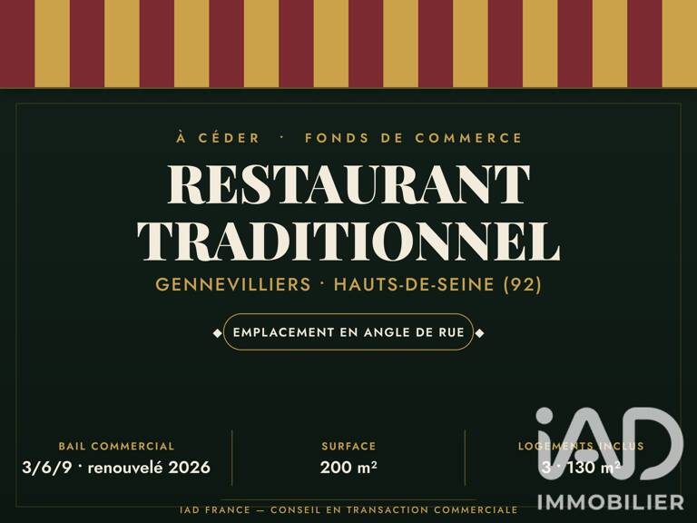 Vente Restauration rapide 210 m&sup2; — photo 1