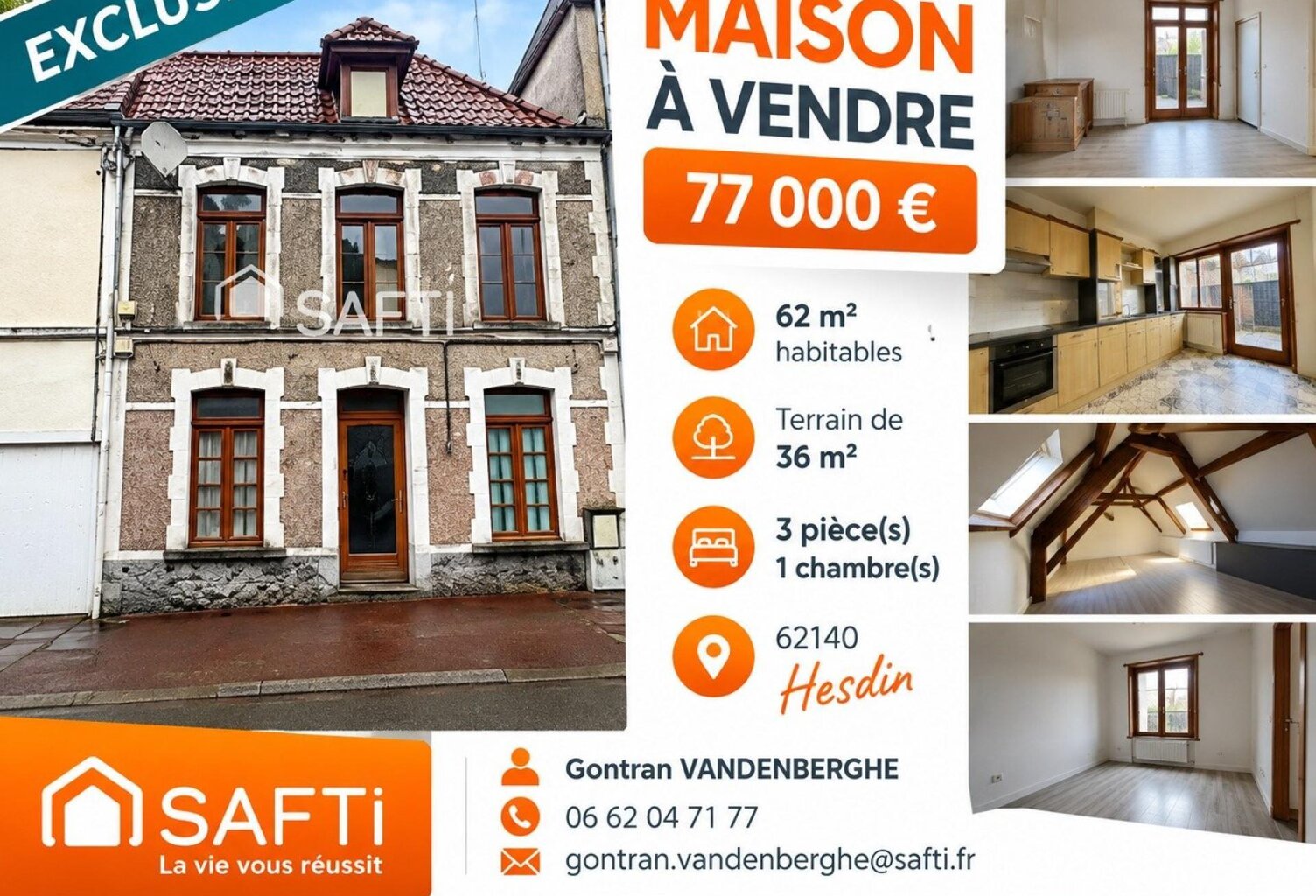 Maison 62 m²  3 niveaux  À terminer de rénover  Idéal investisseur ou 1er achat ! — photo 1