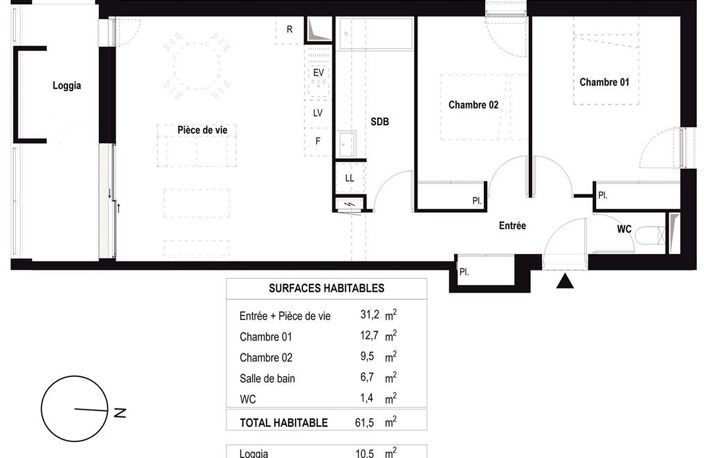 T3 - 61.5m ² — photo 3