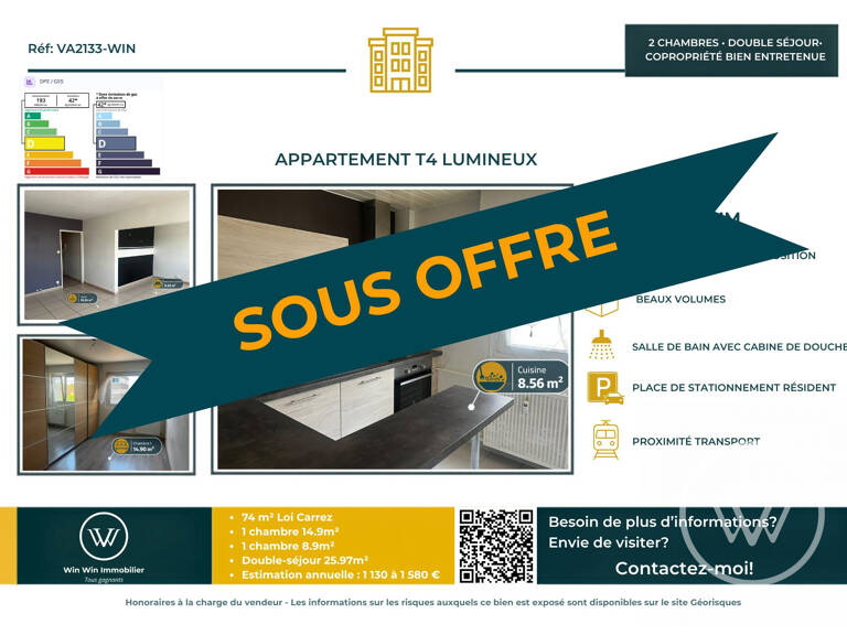 T4 traversant 74m² - lumineux - Kingersheim — photo 1