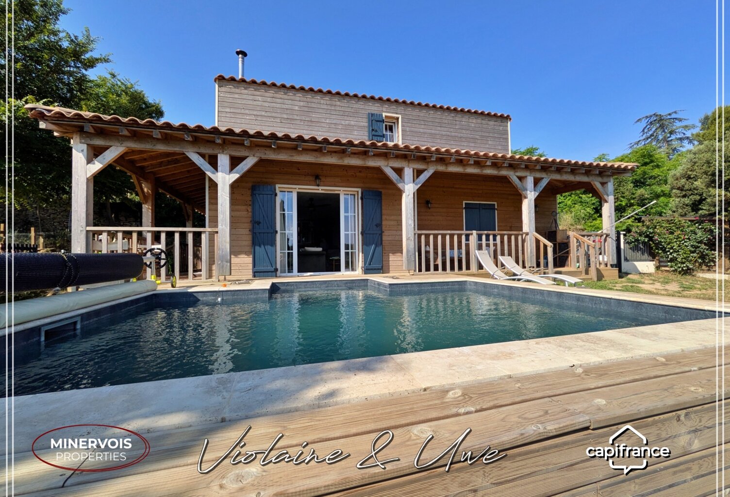 MAISON CONTEMPORAINE À OSSATURE BOIS – DPE A – PISCINE AU SEL – LA CAUNETTE — photo 1