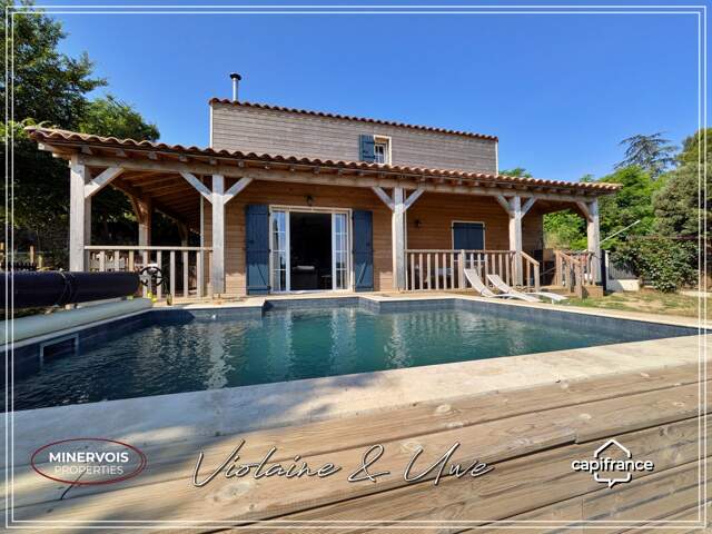 MAISON CONTEMPORAINE À OSSATURE BOIS – DPE A – PISCINE AU SEL – LA CAUNETTE — photo du bien