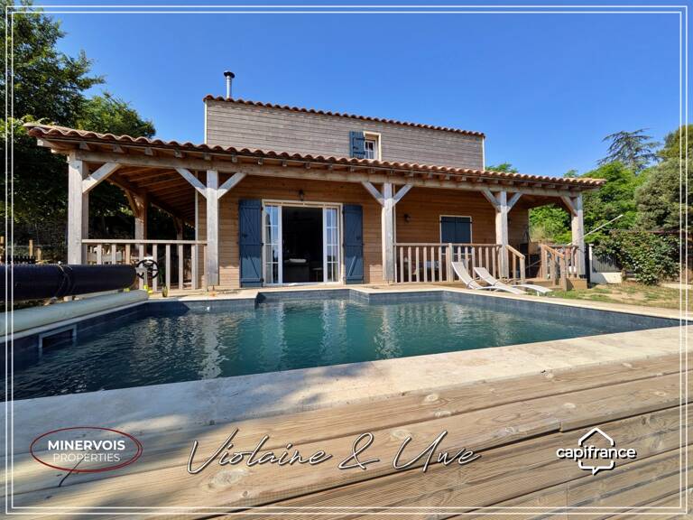 MAISON CONTEMPORAINE À OSSATURE BOIS – DPE A – PISCINE AU SEL – LA CAUNETTE — photo 1