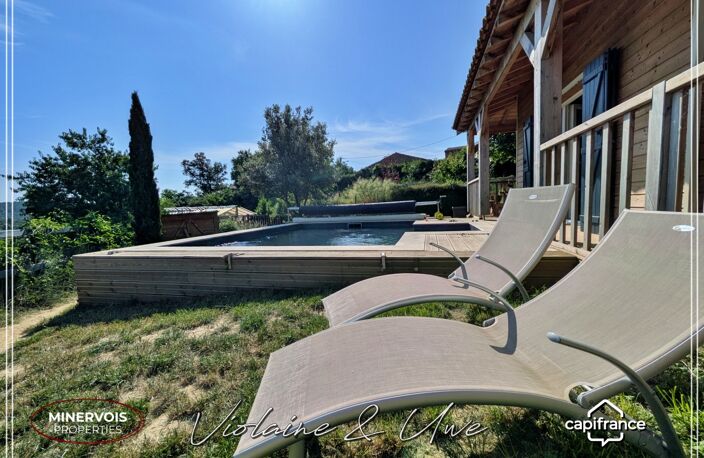 MAISON CONTEMPORAINE À OSSATURE BOIS – DPE A – PISCINE AU SEL – LA CAUNETTE — photo 5