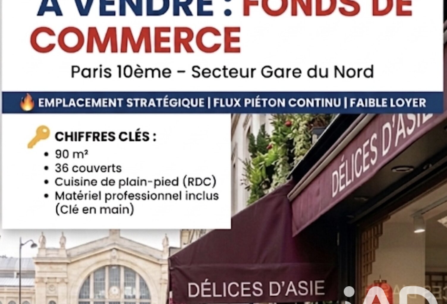 Vente Restaurant 90 m&sup2; — photo 1