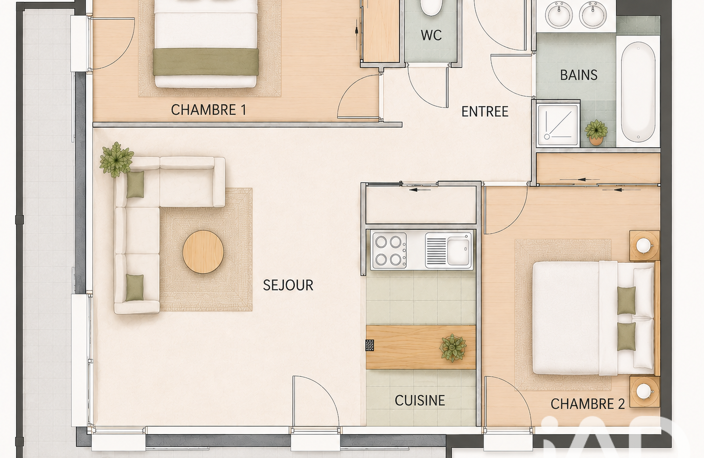 Vente Appartement 3 pièces — photo 2