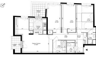 Appartement 4 Pièces 81 m² à louer à Aubervilliers (93300)