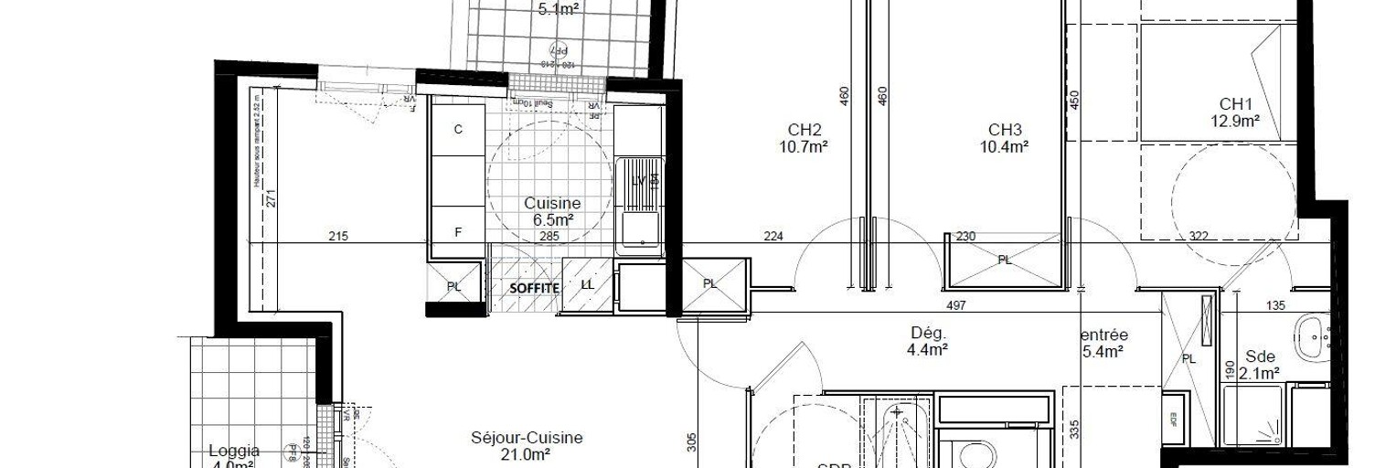 Appartement 4 Pièces 81 m² à louer à Aubervilliers (93300)