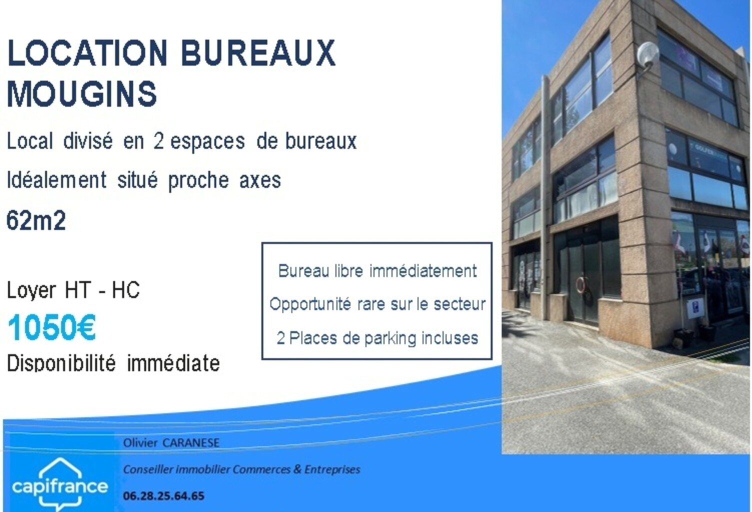 Disponible : bureau à louer MOUGINS (06) — photo 1