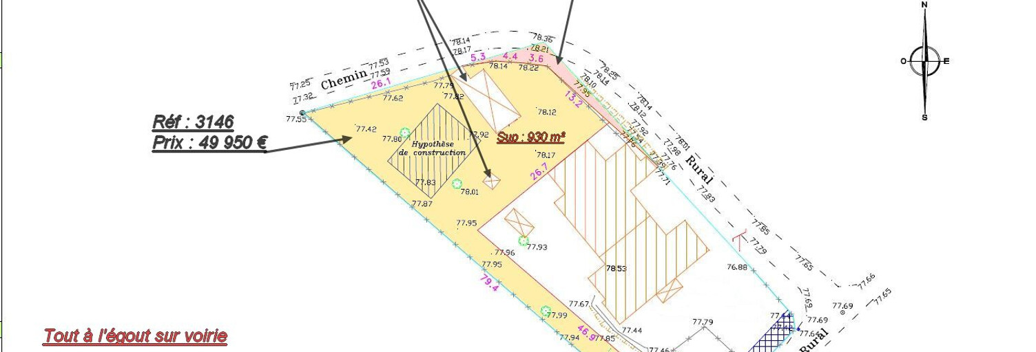 Terrain  930 m² à vendre à Saint-Yzan-de-Soudiac (33920)
