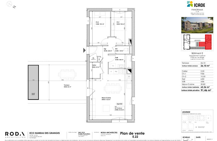3' centre Le Bourget du Lac, T3 dernier étage , terrasse 30m² — photo 2