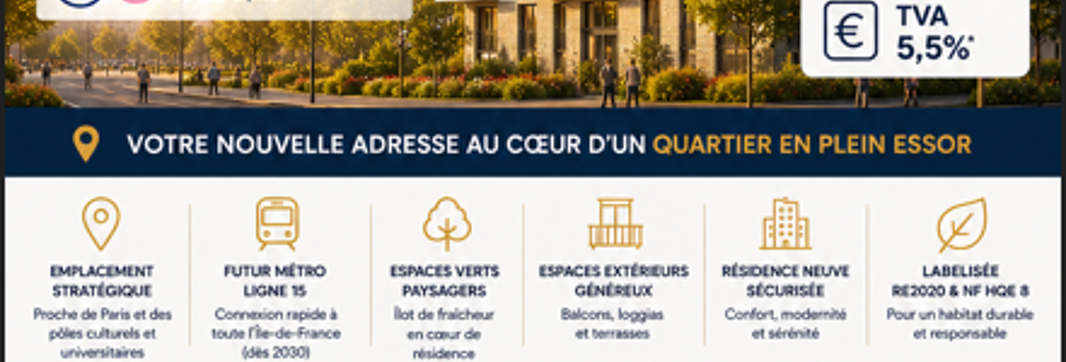 Appartement 1 Pièce 38 m² à vendre à Pantin (93500)