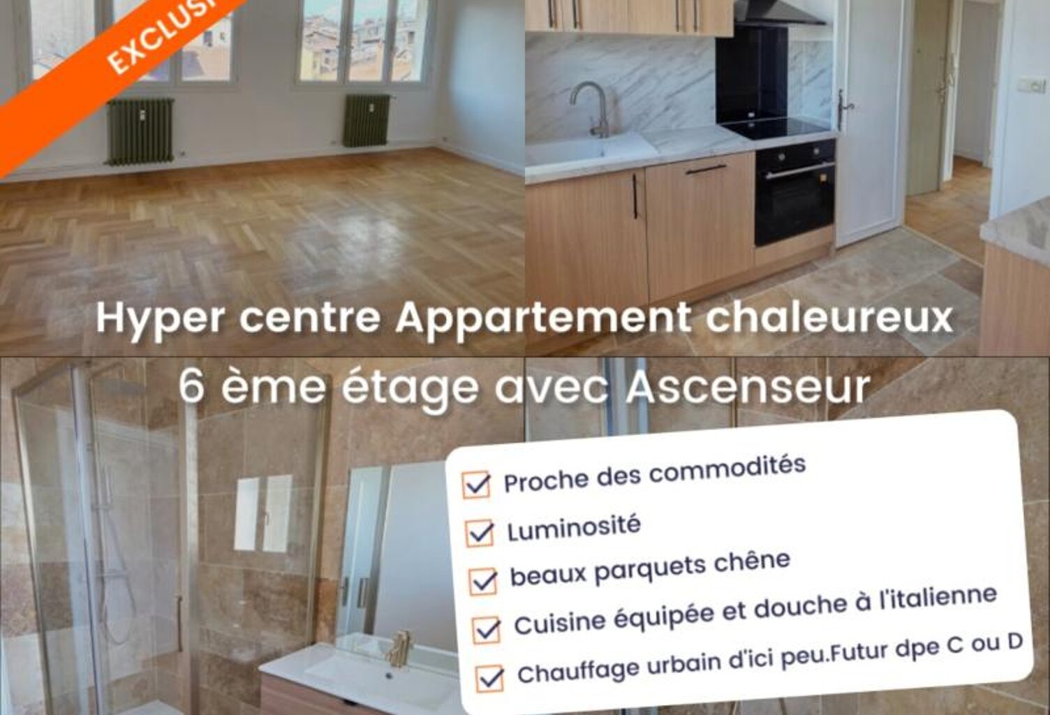 APPARTEMENT DE TYPE 3  79 M² ,  RENOVE AVEC GOUT AU 6 EME ETAGE ET AVEC ASCENSEUR - — photo 1