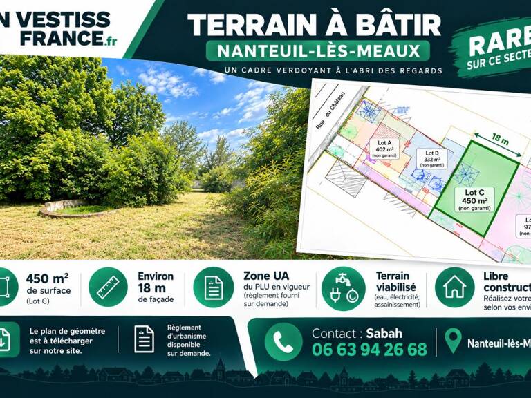 NANTEUIL LES MEAUX (77) - Terrain à bâtir - 450m² — photo 1