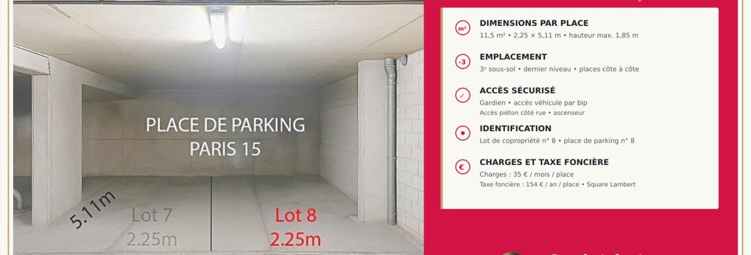 Garage  11 m² à vendre à Paris 15 (75015)