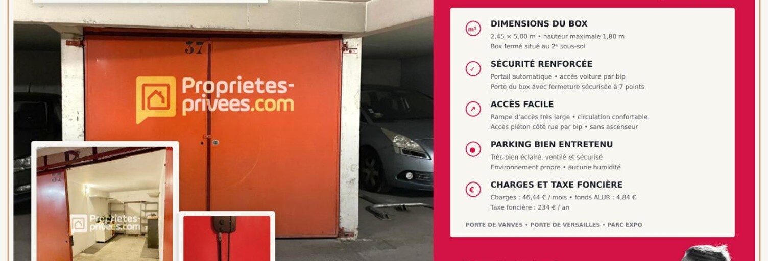 Garage  12 m² à vendre à Paris 15 (75015)