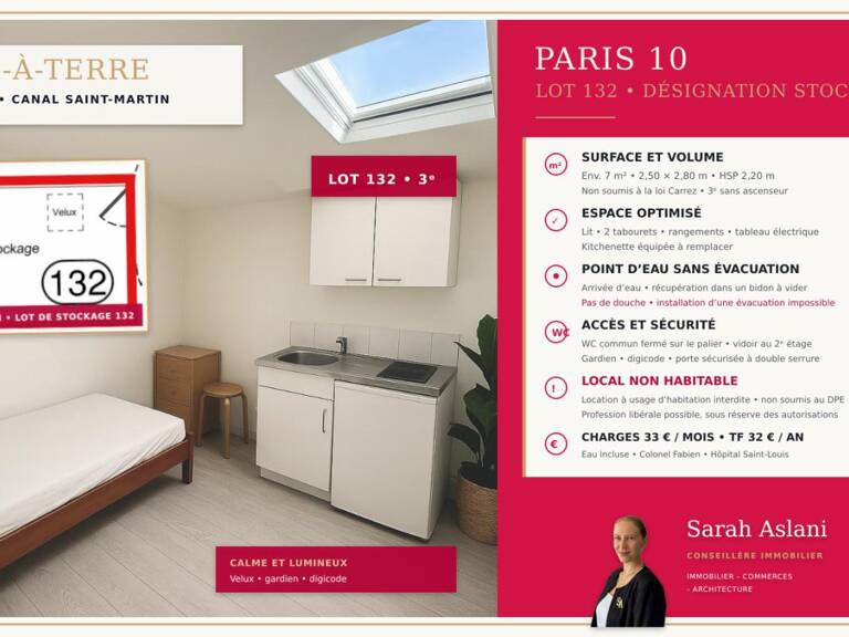 75010 PARIS - CHAMBRE 7m2 - CANAL SAINT-MARTIN / COLONEL FABIEN / HÔPITAL SAINT-LOUIS — photo 1