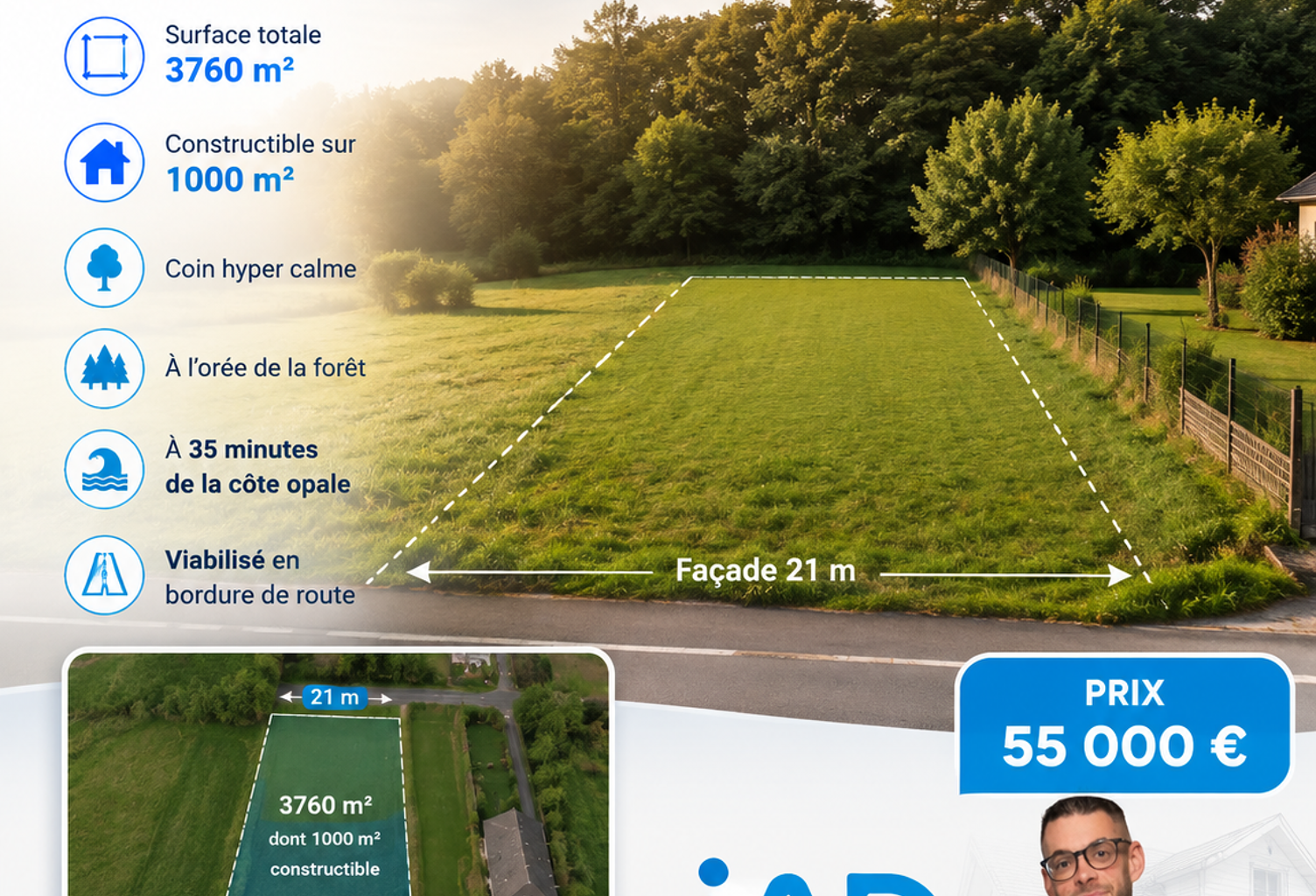 Vente Terrain à bâtir 3 768 m&sup2; — photo 1