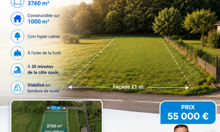Terrain  3768 m² à vendre à Hesdin-la-Forêt (62140)