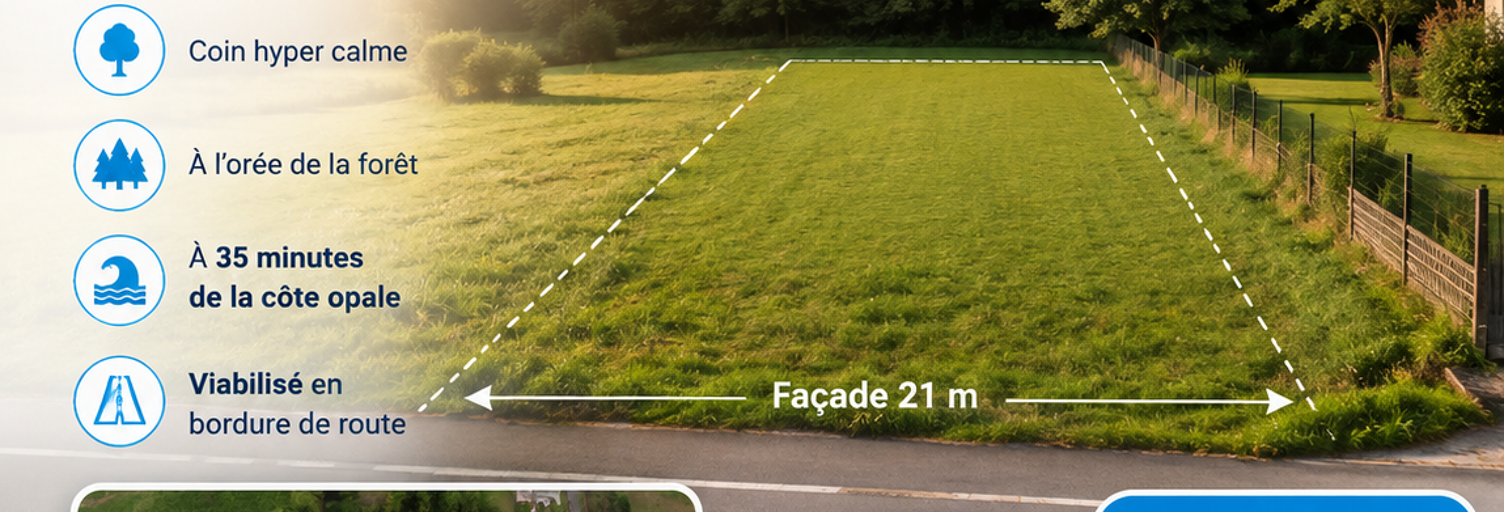 Terrain  3768 m² à vendre à Hesdin-la-Forêt (62140)