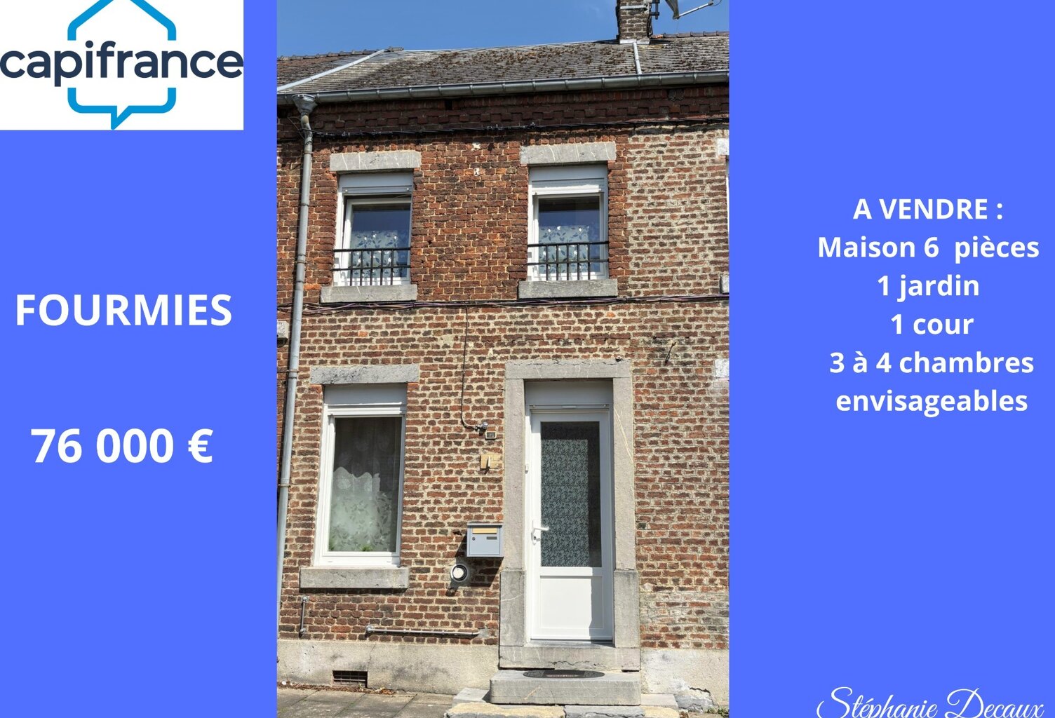 A VENDRE : Maison 7 pièces - aucun travaux- Fourmies (59) — photo 1