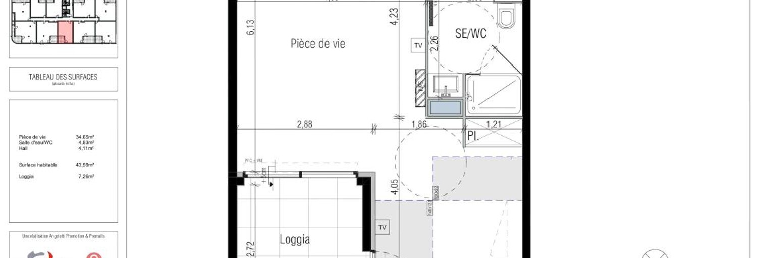 Appartement 2 Pièces 43 m² à louer à Béziers (34500)