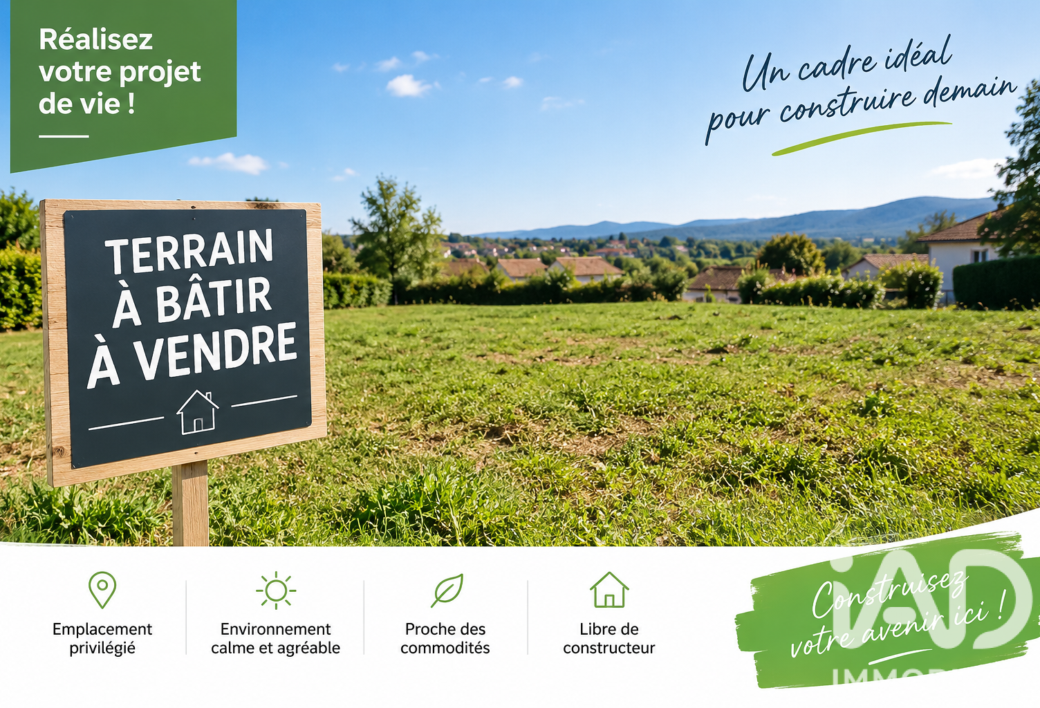 Vente Terrain à bâtir 350 m&sup2; — photo 1
