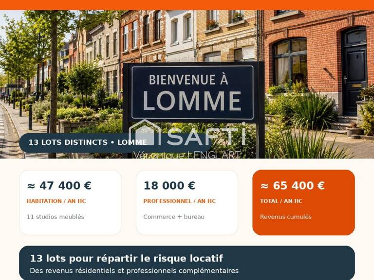 Immeuble de rapport, à Lomme, 11 studios, 1 bureau et local commercial — photo 1