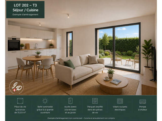 ENTRELACS (ALBENS) – T3 NEUF AVEC JARDIN PRIVATIF DE 96 M² ET GARAGE — photo du bien