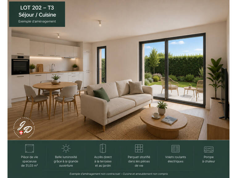 ENTRELACS (ALBENS) – T3 NEUF AVEC JARDIN PRIVATIF DE 96 M² ET GARAGE — photo 1