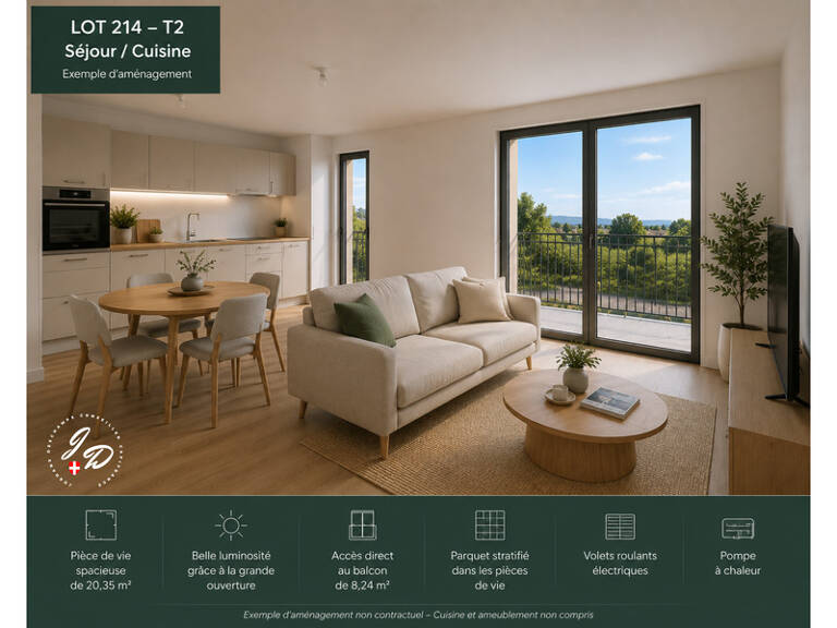 ENTRELACS (ALBENS) – T2 NEUF AVEC BALCON ET STATIONNEMENT PRIVATIF — photo 1