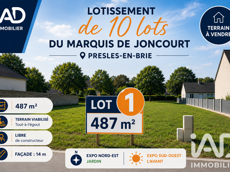 Vente Terrain 487 m&sup2; — photo 1
