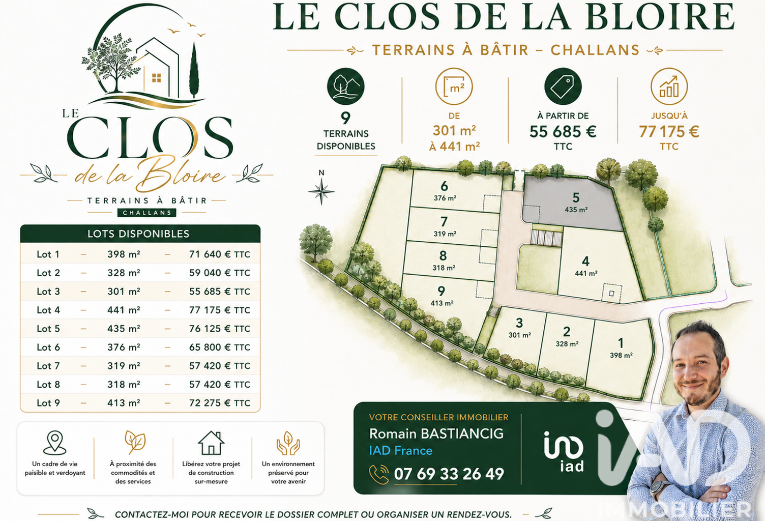 Vente Terrain à bâtir 435 m&sup2; — photo 1