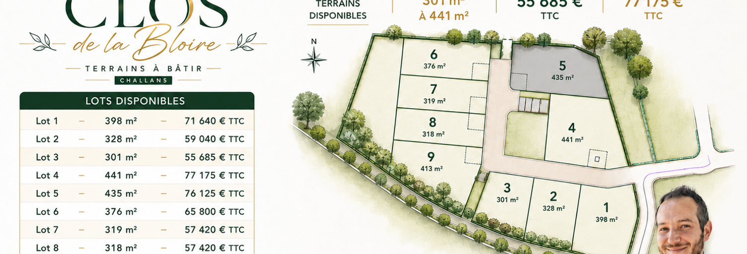 Terrain  435 m² à vendre à Challans (85300)