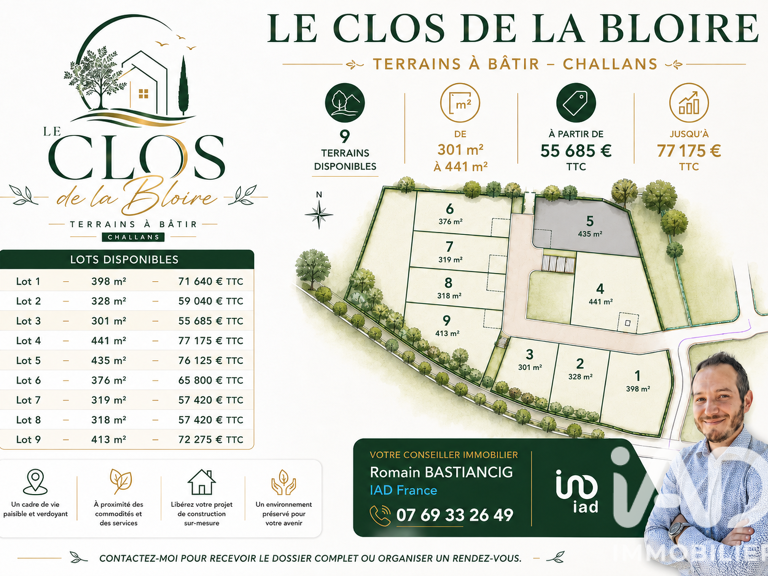 Vente Terrain à bâtir 435 m&sup2; — photo 1