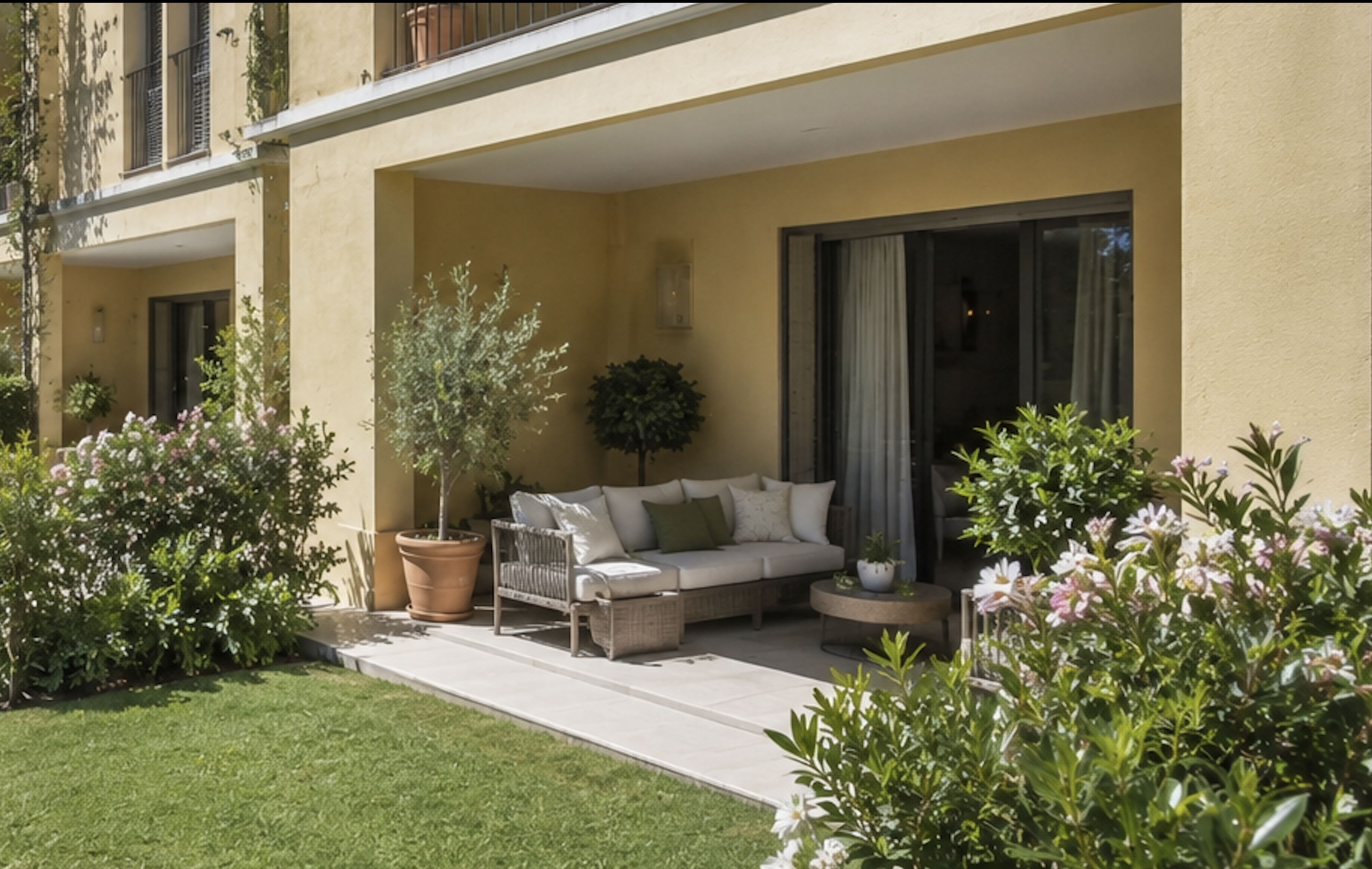 Lumineux appartement 3 pièces plein avec grand jardin privatif, au coeur de Cucuron