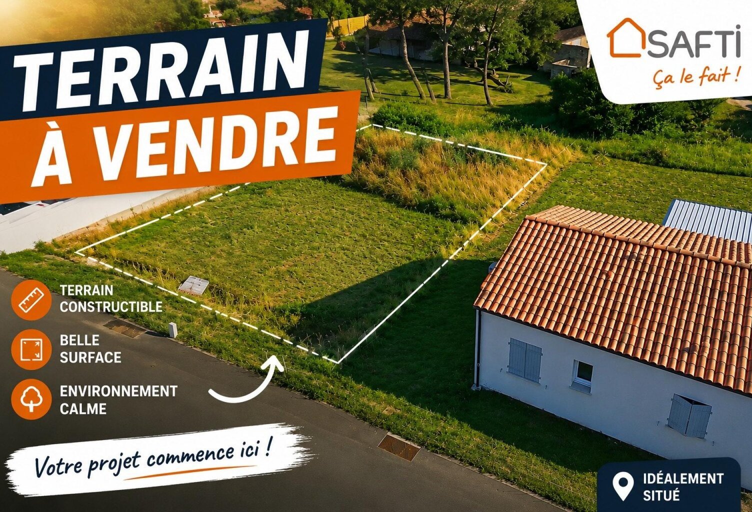 Terrain constructible viabilisé — photo 1