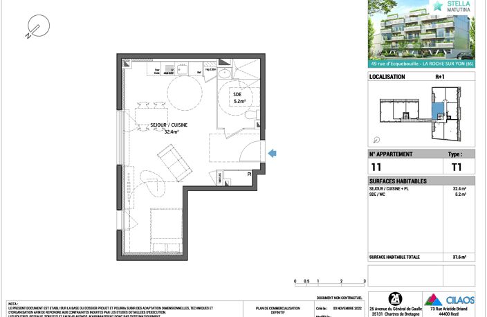 À LOUER — Grand studio neuf de 38 m² centre ville de La Roche-sur-Yon — photo 3