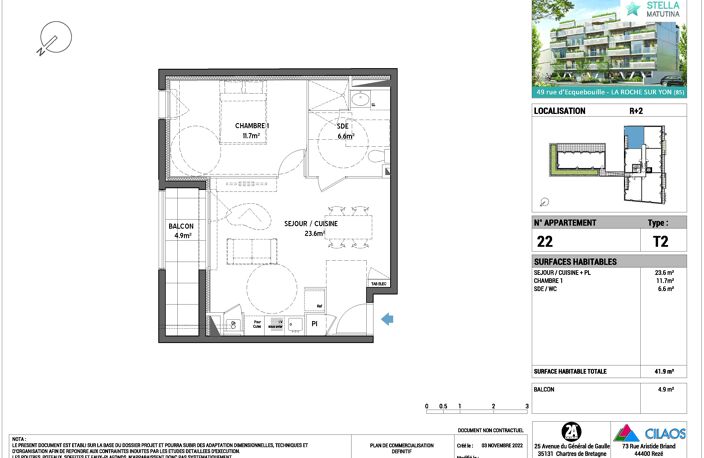 À LOUER – T2 neuf de 41 m² avec balcon CENTRE VILLE de La Roche-sur-Yon — photo 4